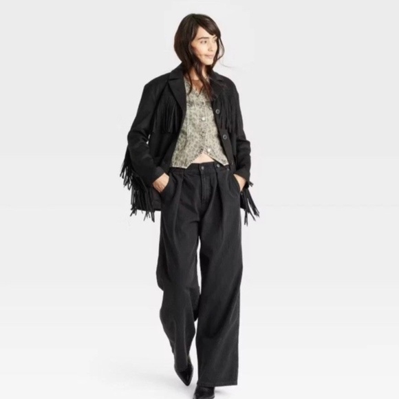 Women's Fringe Jacket - Universal Thread Black - Picture 2 of 3